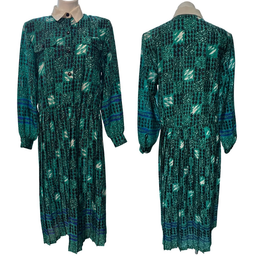 VINTAGE PLEATED STATEMENT DRESS - Picture 3 of 8